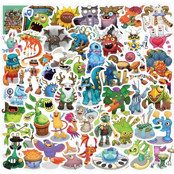 Big Blue Bubble Other - MY SINGING MONSTERS Large‎ Cartoon Game Stickers (21 pc) SO CUTE!